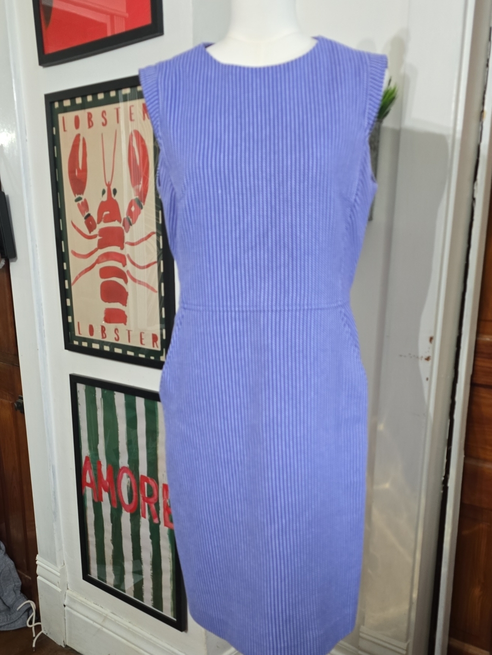 Anne Klein Sleeveless Sheath Dress in Periwinkle Blue